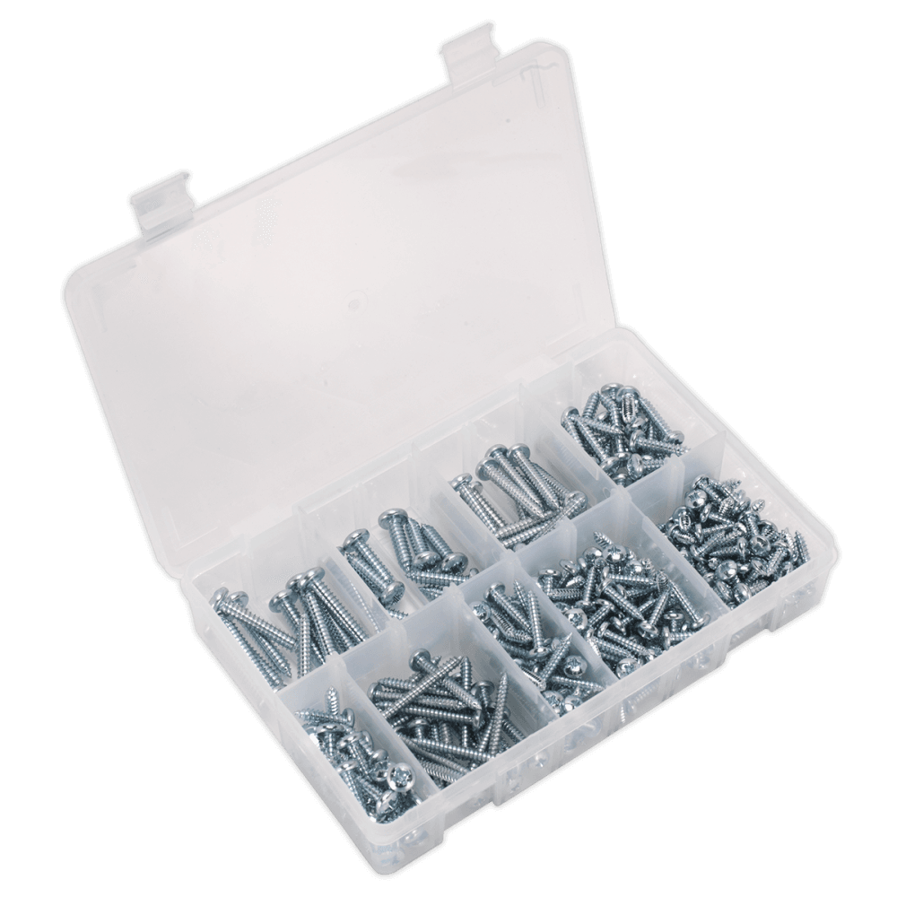 Self Tapping Screw Assortment 305pc Pan Head Pozi Zinc DIN 7981CZ : Model No.AB064STPP