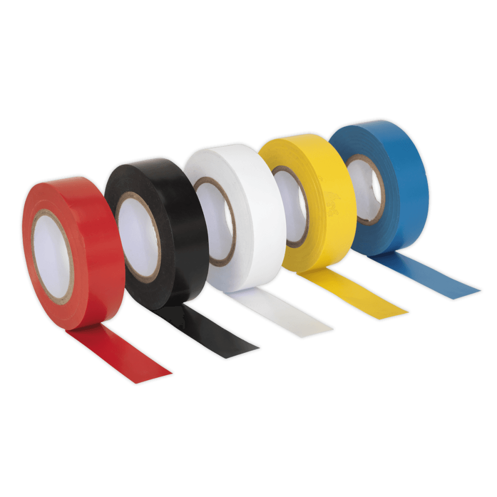 PVC Insulating Tape 19mm x 20mtr Mixed Colours Pack of 10 : Model No.ITMIX10