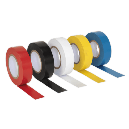 PVC Insulating Tape 19mm x 20mtr Mixed Colours Pack of 10 : Model No.ITMIX10