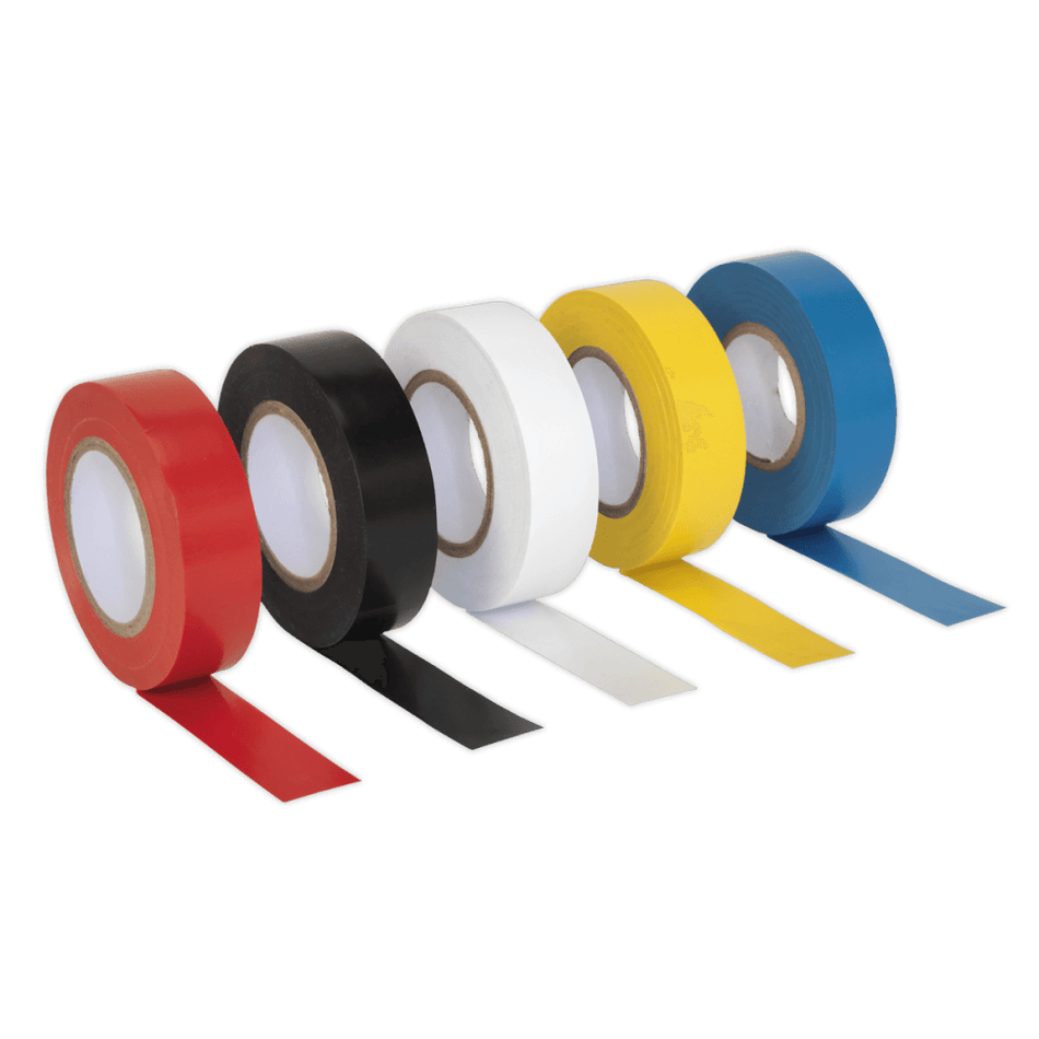 PVC Insulating Tape 19mm x 20mtr Mixed Colours Pack of 10 : Model No.ITMIX10