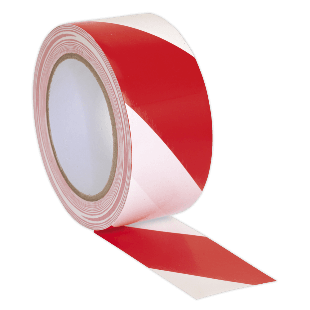 Hazard Warning Tape 50mm x 33mtr Red/White : Model No.HWTRW