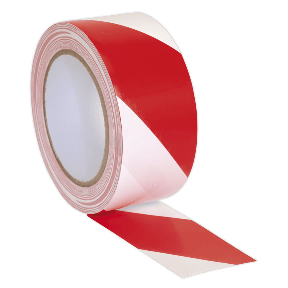 Hazard Warning Tape 50mm x 33mtr Red/White : Model No.HWTRW