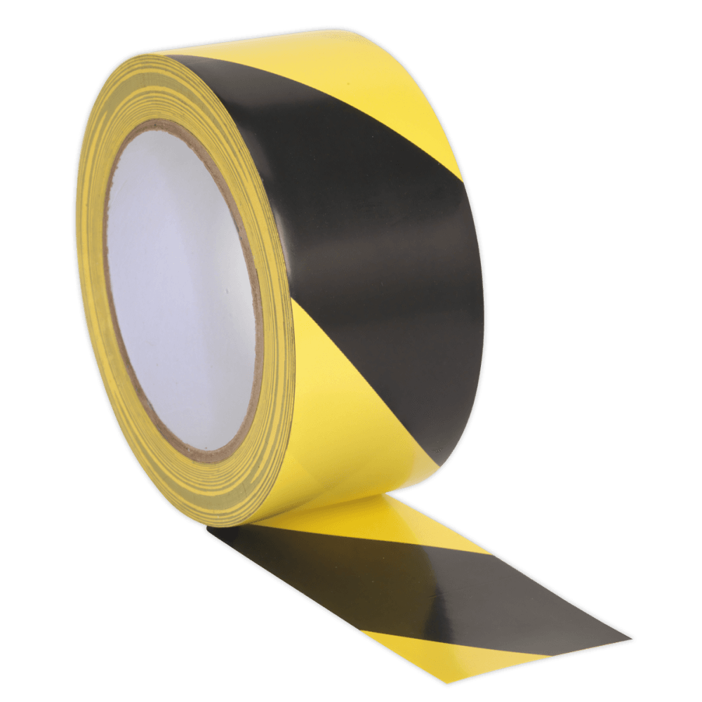 Hazard Warning Tape 50mm x 33mtr Black/Yellow : Model No.HWTBY