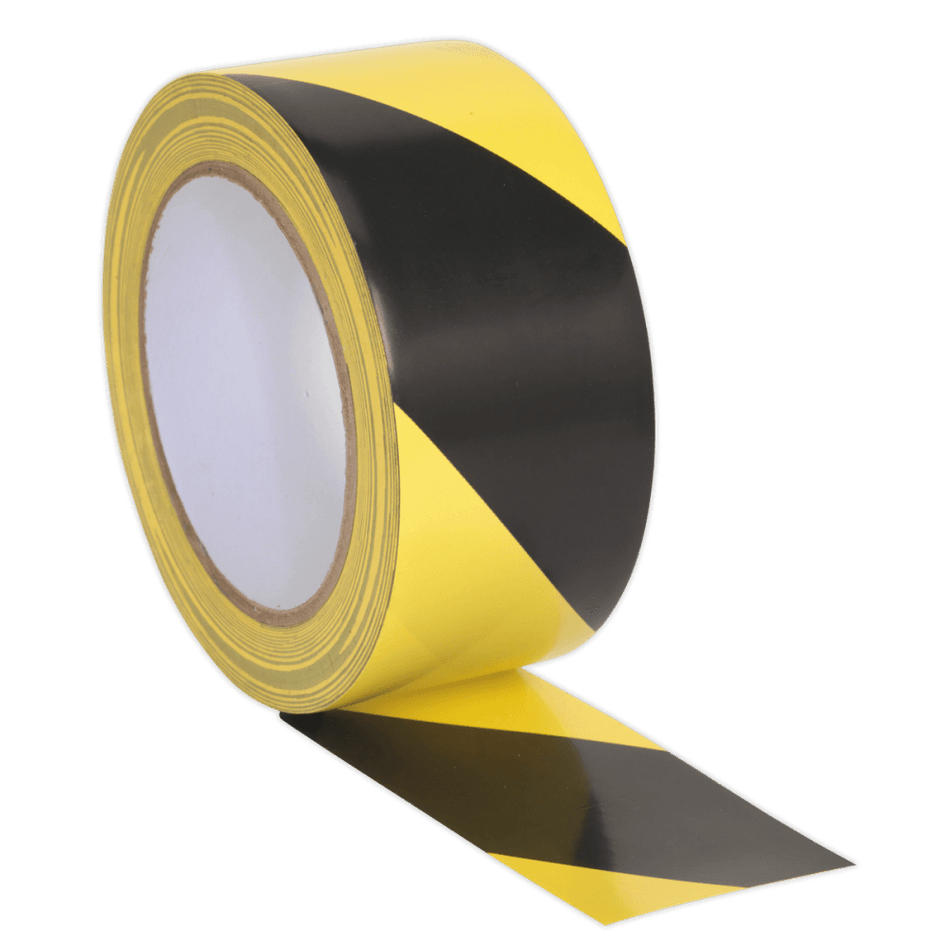 Hazard Warning Tape 50mm x 33mtr Black/Yellow : Model No.HWTBY