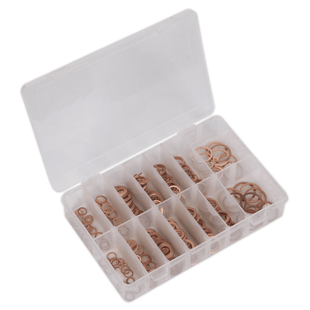 Diesel Injector Copper Washer Assortment 250pc - Metric : Model No.AB027CW