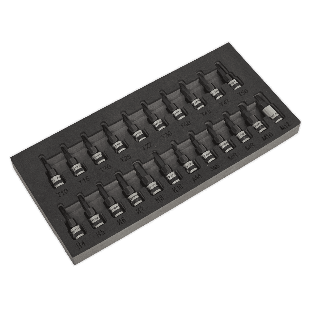 Sealey TRX-Star*/Hex/Spline Socket Bit Set 22pc 3/8"Sq Drive Black Series Model No-AK7985