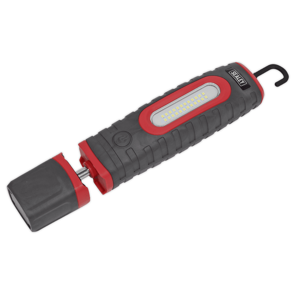 Sealey Rechargeable 360Â¶ Inspection Lamp 24 SMD LED + 3W LED Red 2 x Lithium-ion Model No-LED3606R