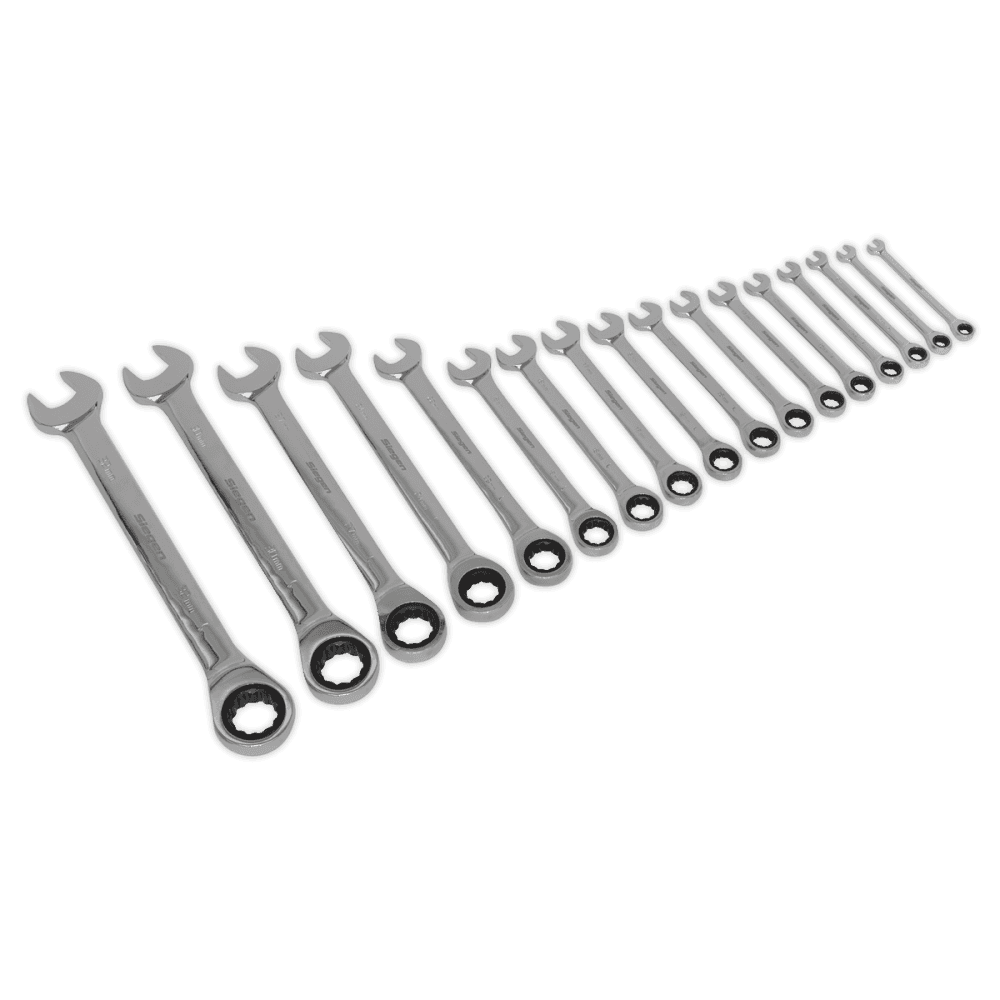 Sealey Combination Ratchet Spanner Set 17pc Metric Model No-S01156