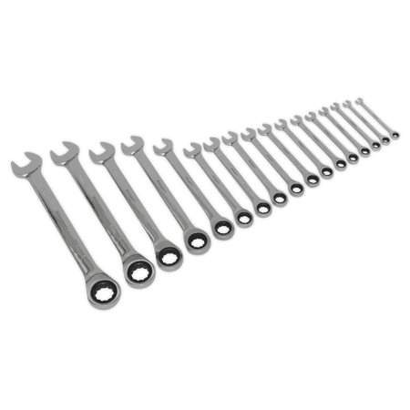 Sealey Combination Ratchet Spanner Set 17pc Metric Model No-S01156