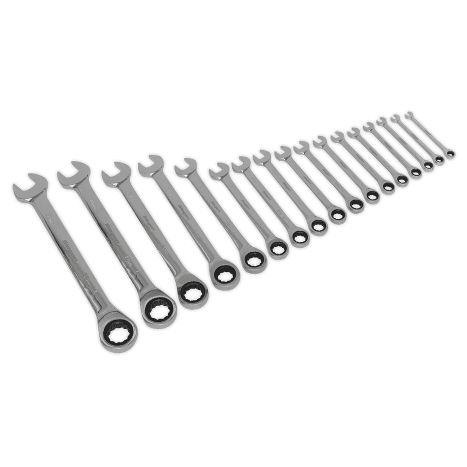 Sealey Combination Ratchet Spanner Set 17pc Metric Model No-S01156