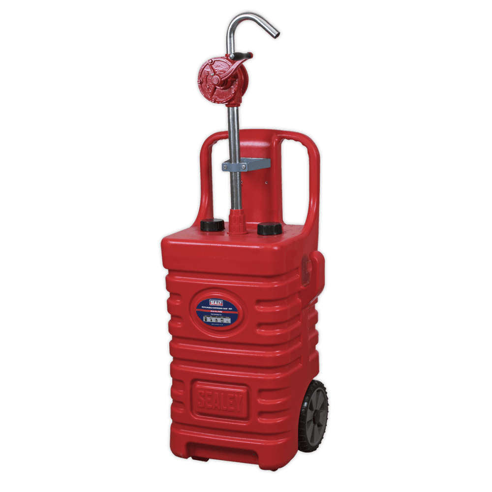 Sealey 55ltr Mobile Dispensing Tank with Oil Rotary Pump - Red Model No-DT55RCOMBO1