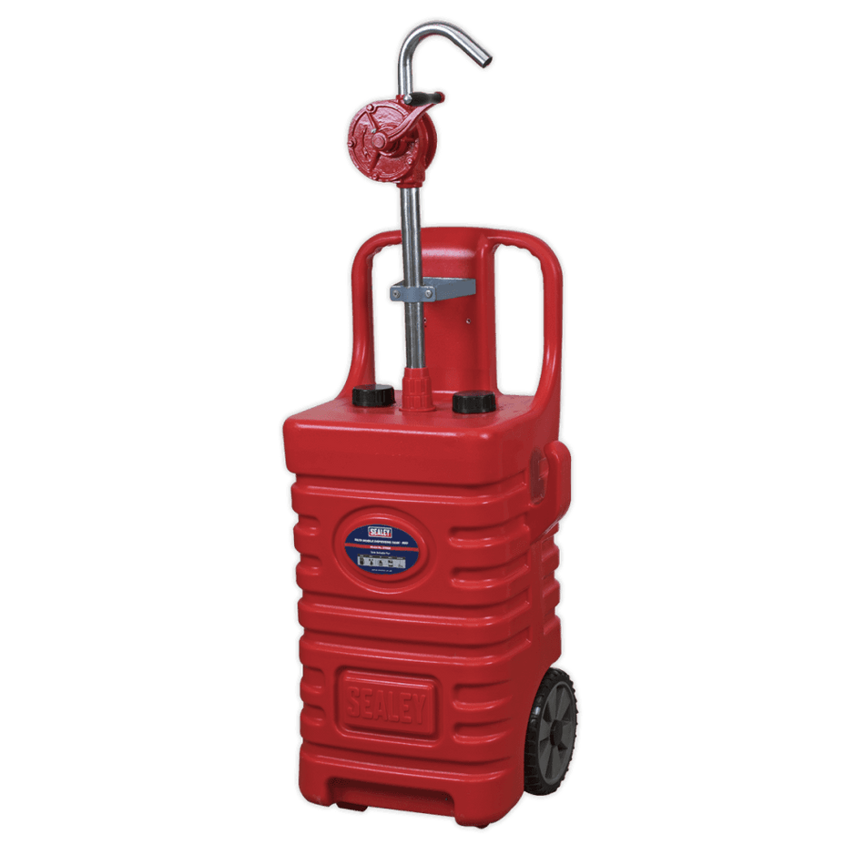 Sealey 55ltr Mobile Dispensing Tank with Oil Rotary Pump - Red Model No-DT55RCOMBO1