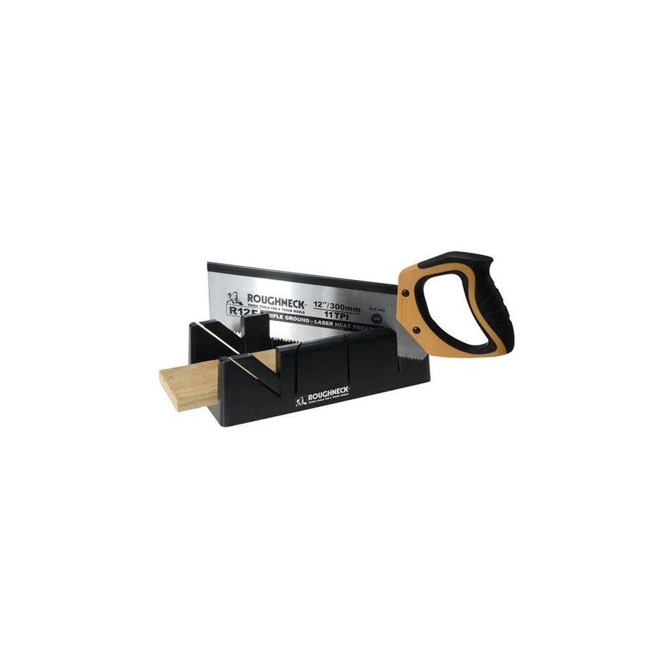 Roughneck Mitre Box & Hardpoint Tenon Saw Set 300mm (12in)