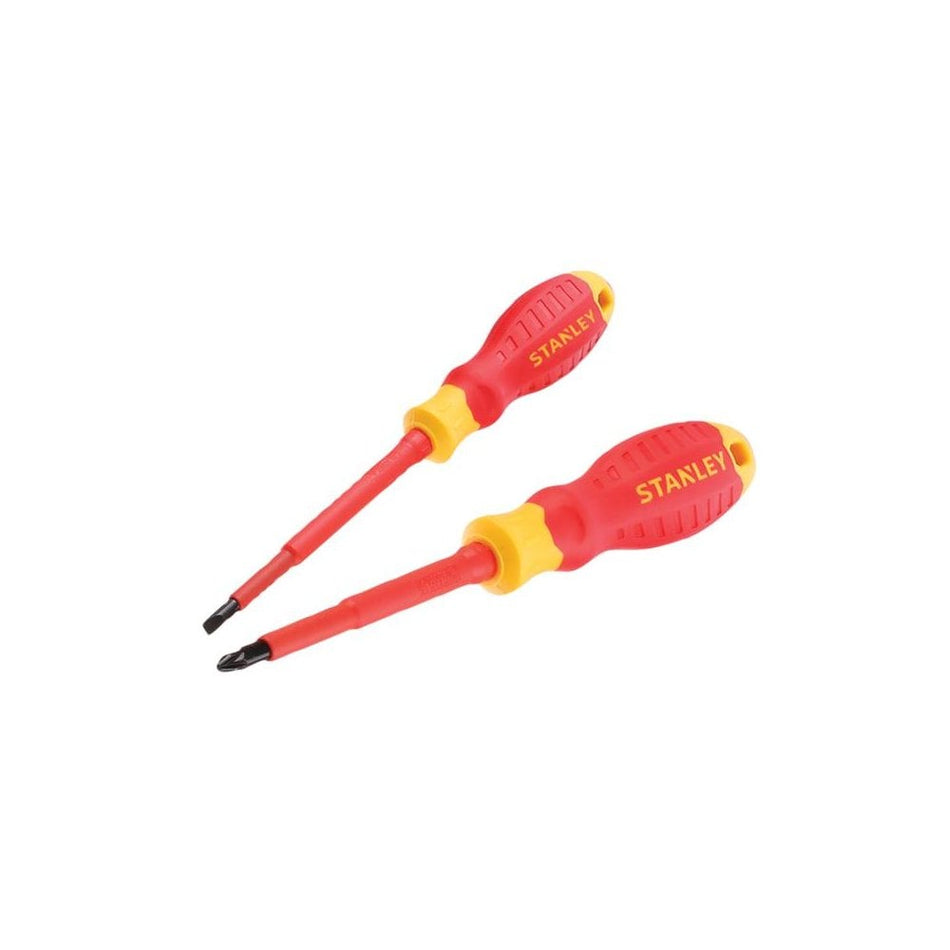 Stanley Tools FatMax© VDE Insulated Pozi & Slotted Screwdriver Set, 2 Piece