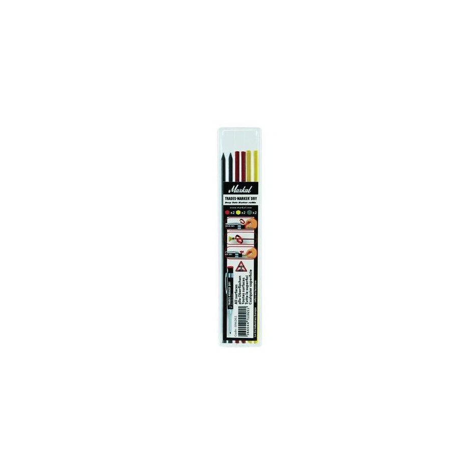Markal TRADES-MARKER© DRY Assorted Refills (Pack 6)