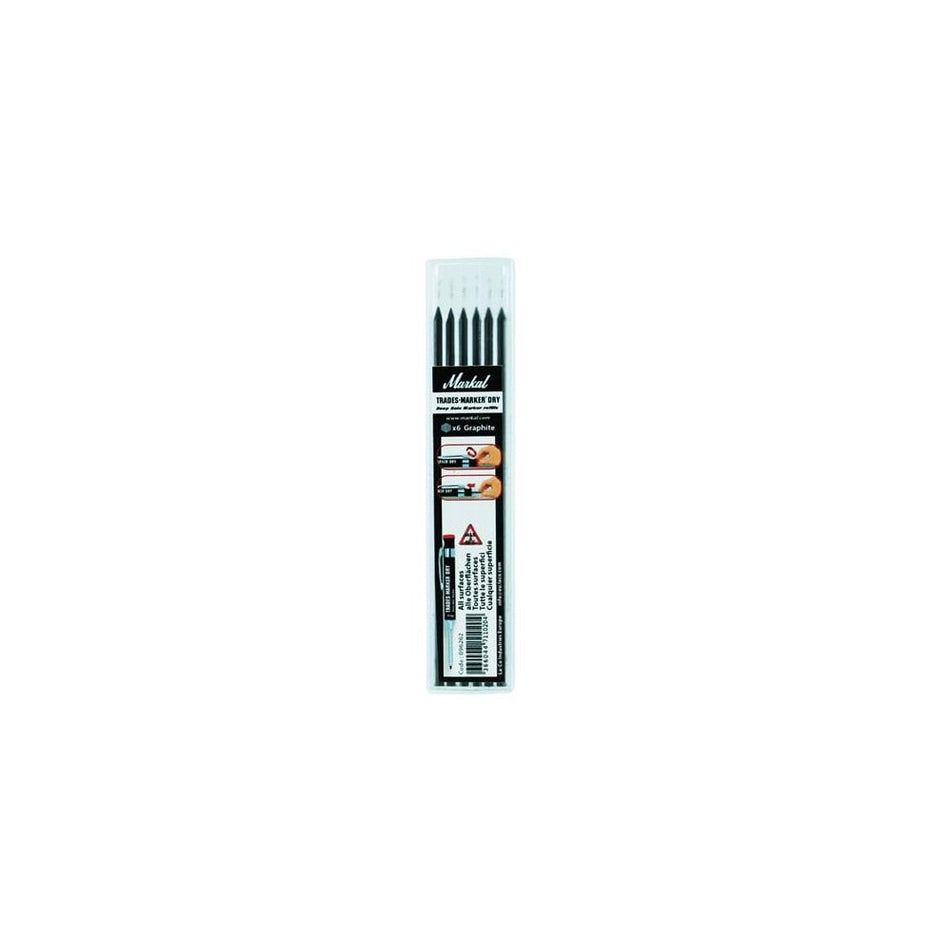 Markal TRADES-MARKER© DRY Graphite Refills (Pack 6)