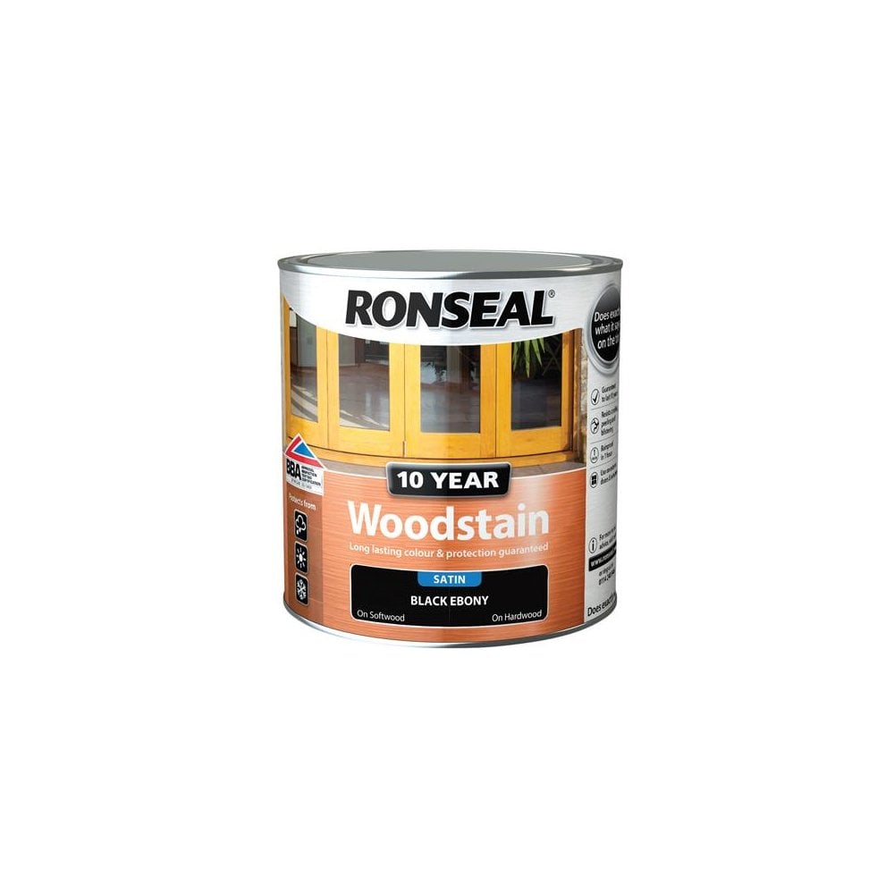Ronseal 10 Year Woodstain Ebony 2.5 Litre