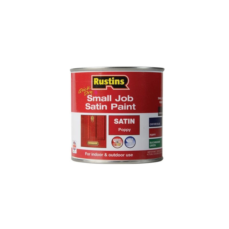 Rustins Quick Dry Small Job Satin Paint, Poppy 250ml