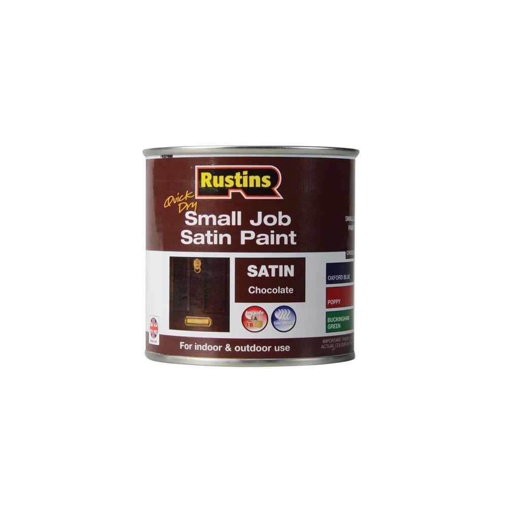 Rustins Quick Dry Small Job Satin Paint, Chocolate 250ml