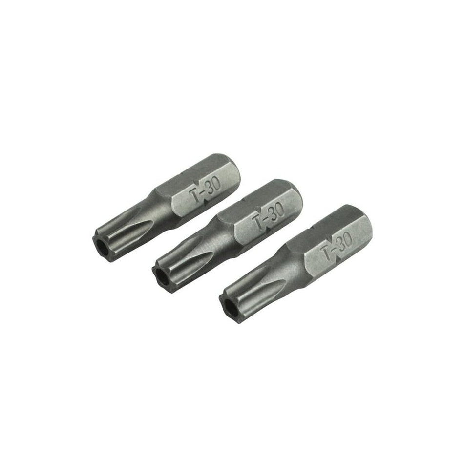 Faithfull Security S2 Grade Steel Screwdriver BitsÃ¿T30SÃ¿xÃ¿25mm (Pack 3)