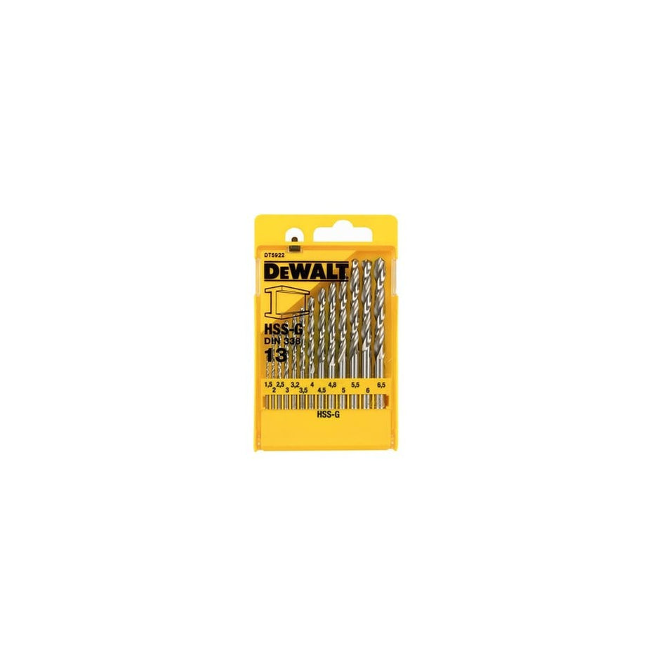 DEWALT HSS G Jobber Drill Bit Set 13 Piece