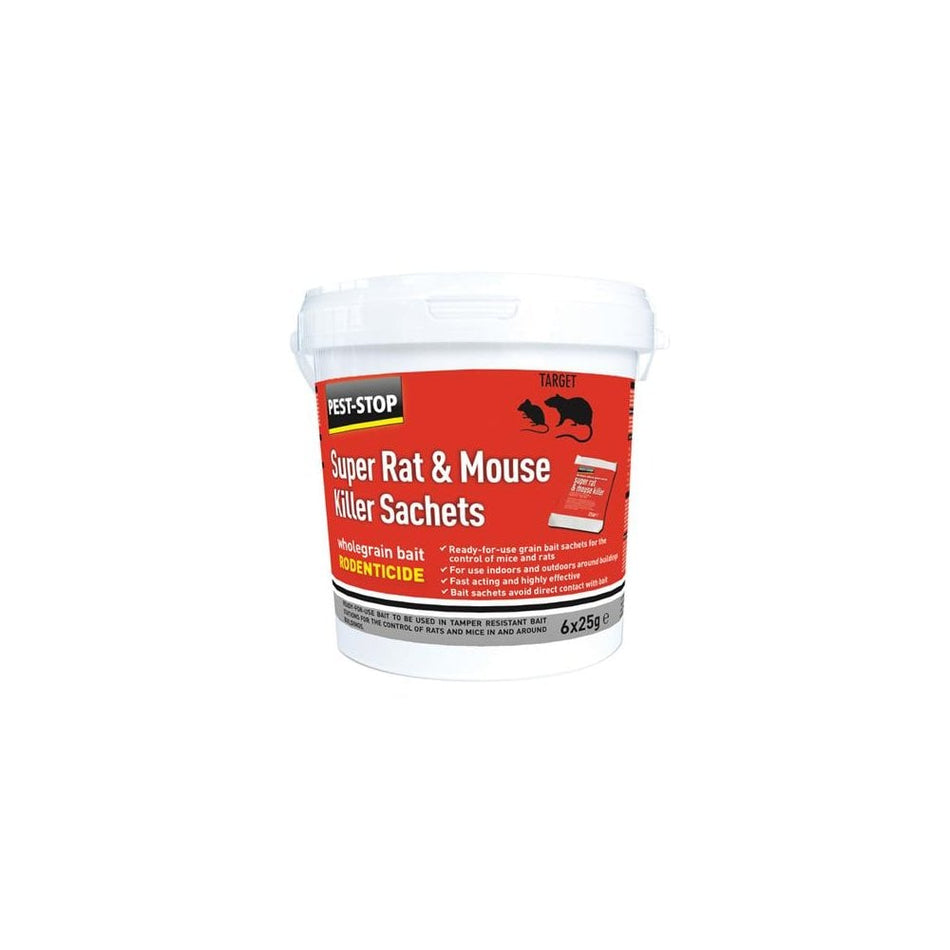 Pest-Stop Systems Super Rat & Mouse Killer Sachets (Tub of 6)