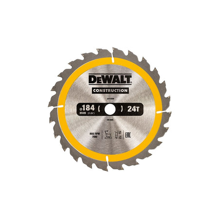 DEWALT Construction Circular Saw Blade 184 x 16mm x 24T