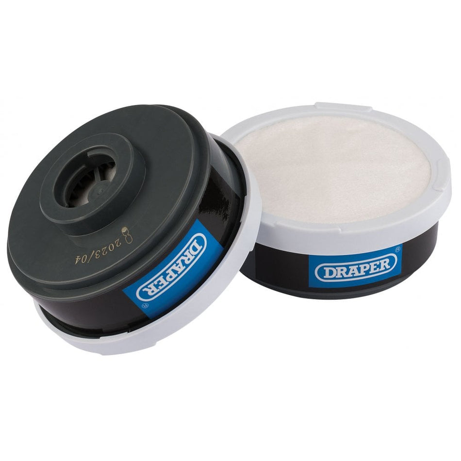 Spare A1P2 Filters (2) for Combined Vapour and Dust Respirator 03030: Model No. CFA1P2