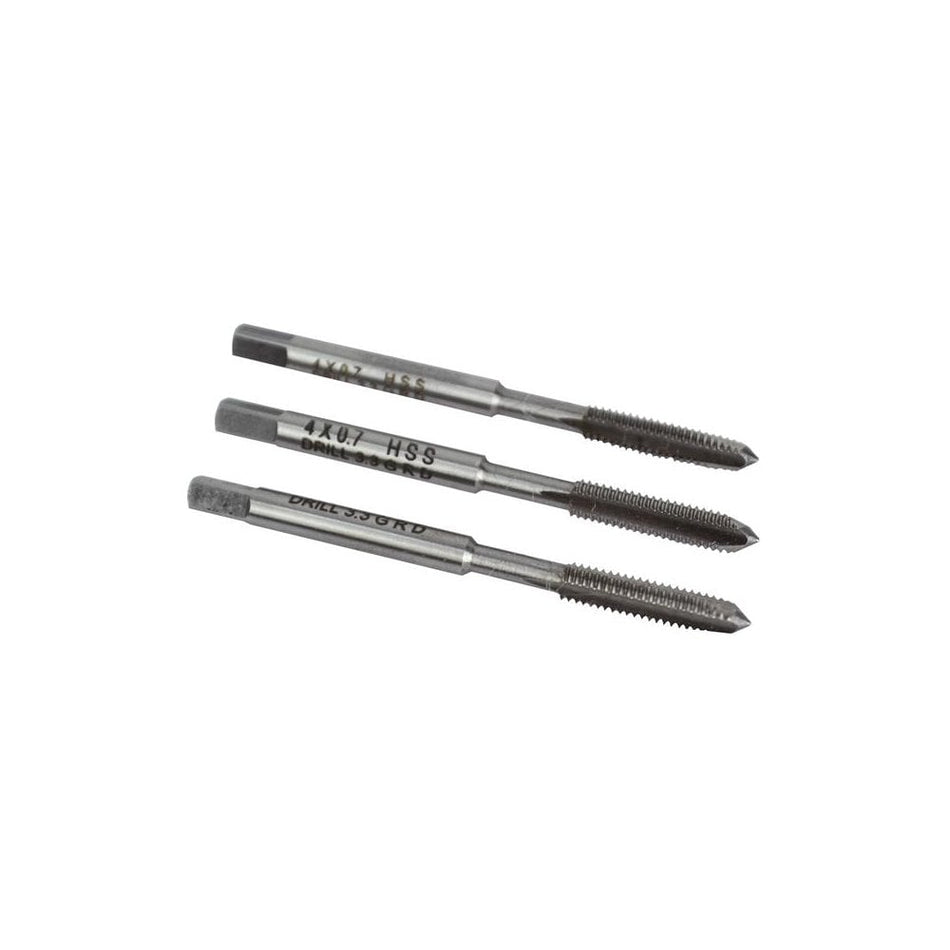 Faithfull HSS Straight Flute Tap Set M4 x 0.7, 3 Piece