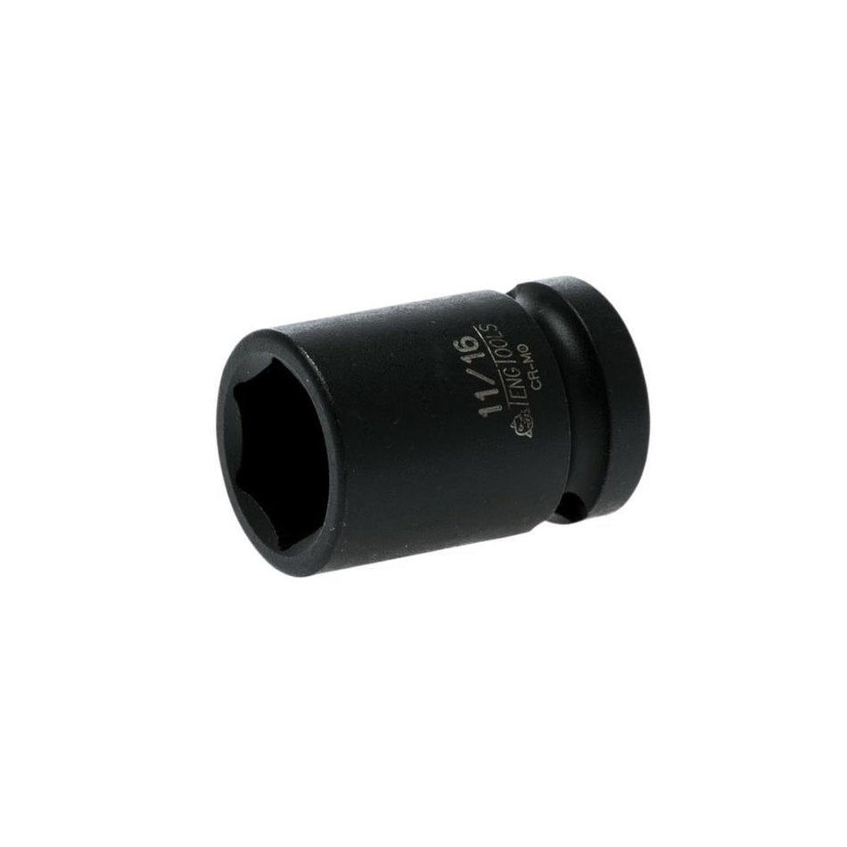 Teng Impact Socket Hexagon 6 Point 1/2in Drive 11/16in