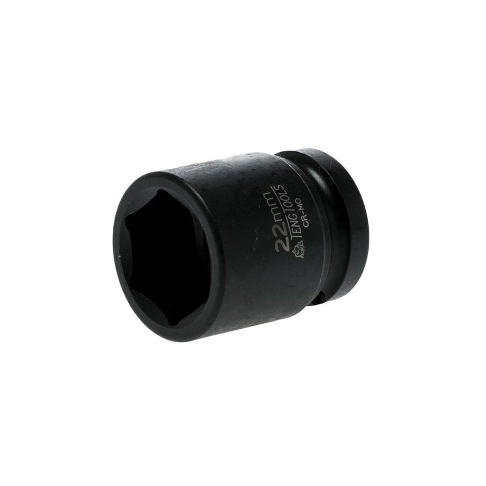Teng Impact Socket Hexagon 6 Point 1/2in Drive 22mm