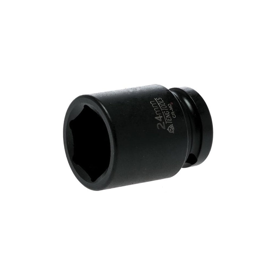 Teng Impact Socket Hexagon 6 Point 1/2in Drive 24mm