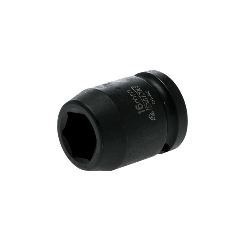 Teng Impact Socket Hexagon 6 Point 1/2in Drive 16mm
