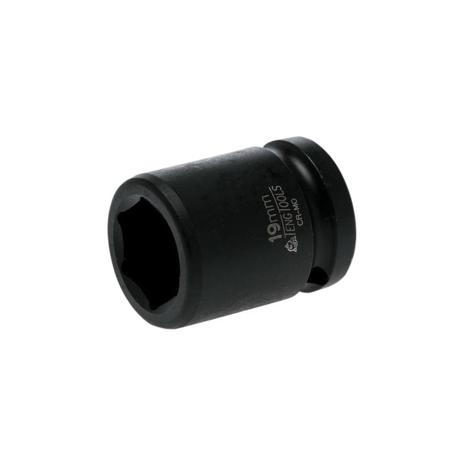Teng Impact Socket Hexagon 6 Point 1/2in Drive 19mm