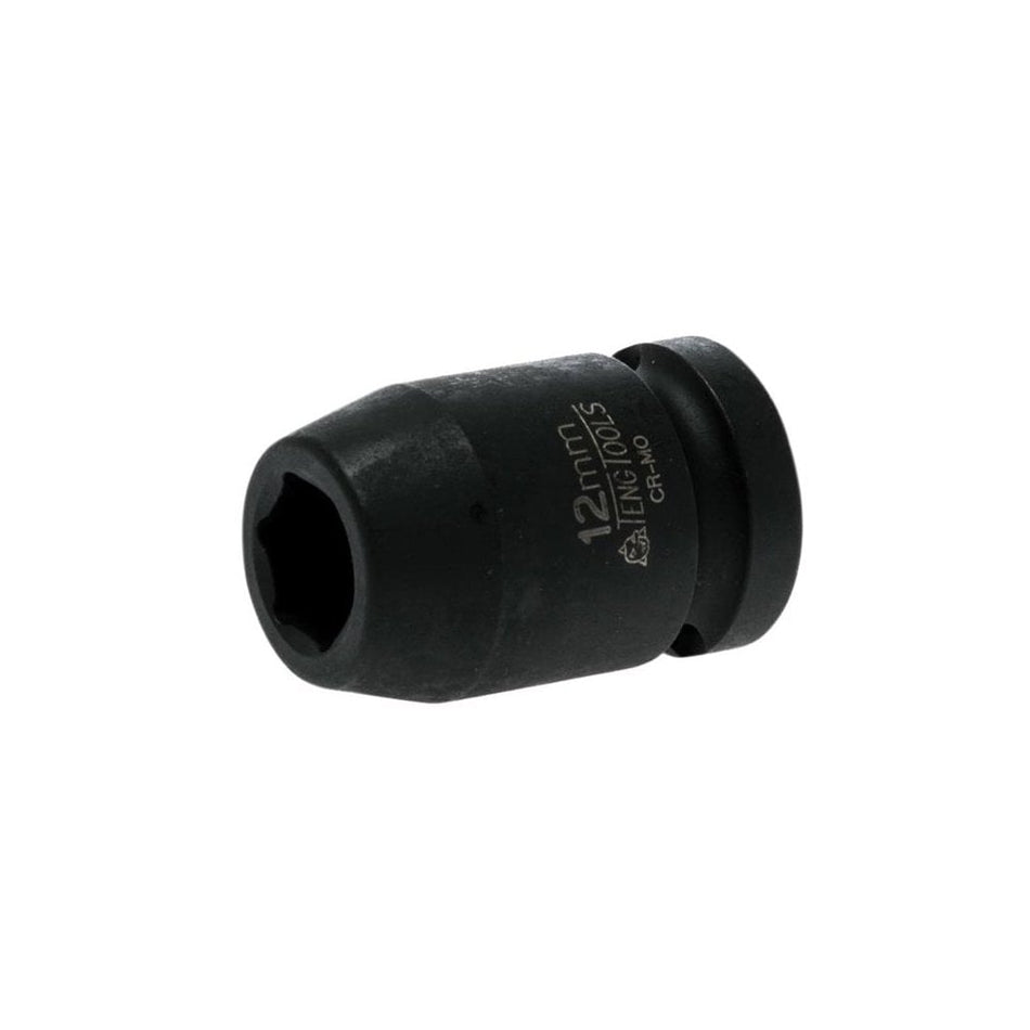 Teng Impact Socket Hexagon 6 Point 1/2in Drive 12mm