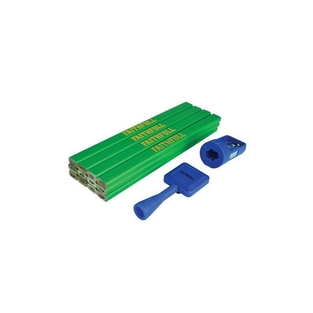 Faithfull Carpenter's Pencil Kit Green / Hard (Pack 12)