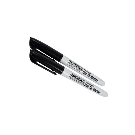 Faithfull Fibre Tip Marker Pen Black (Pack of 2)