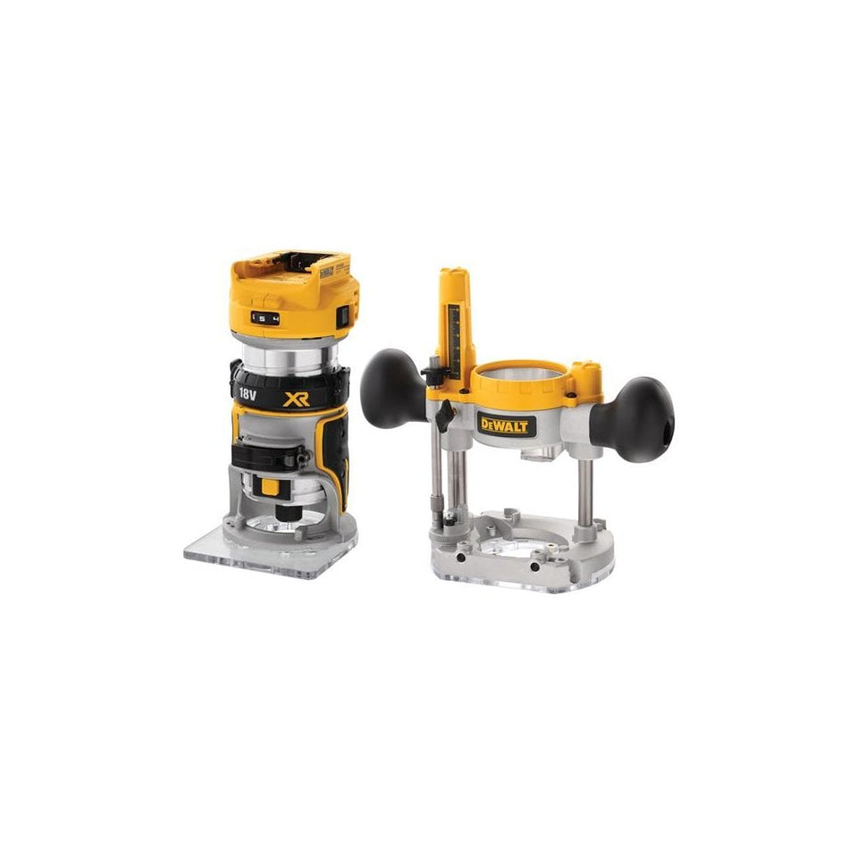 DEWALT DCW604NT XR 1/4in Twin Base Router 18V Bare Unit
