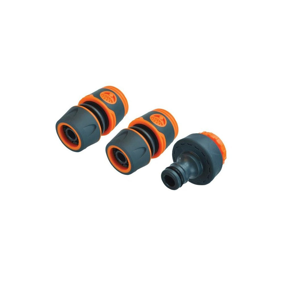 Faithfull 3/4in Plastic Hose Fittings Kit, 3 Piece