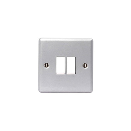 Masterplug Metal Clad 2-Way 2-Gang Light Switch
