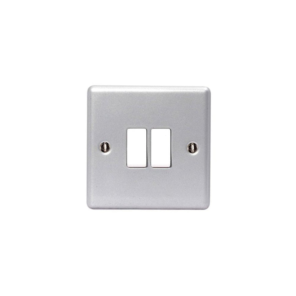 Masterplug Metal Clad 2-Way 2-Gang Light Switch