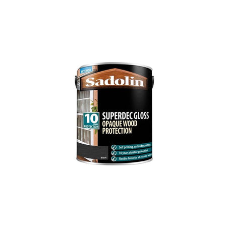 Sadolin Superdec Opaque Wood Protection Black Gloss 5 Litre