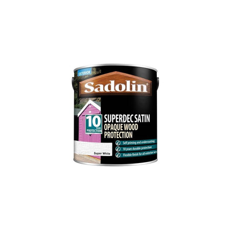 Sadolin Superdec Opaque Wood Protection Super White Satin 2.5 Litre