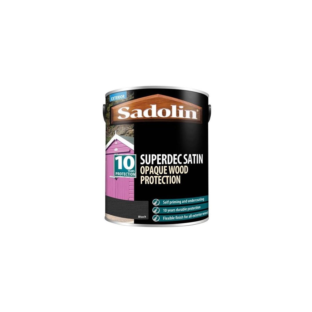 Sadolin Superdec Opaque Wood Protection Black Satin 5 Litre