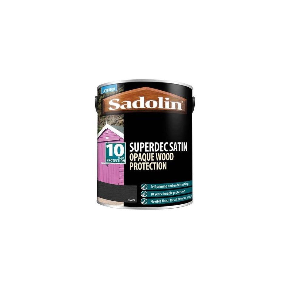 Sadolin Superdec Opaque Wood Protection Black Satin 5 Litre