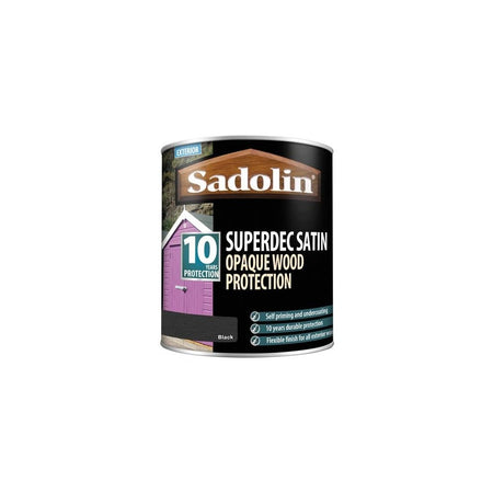 Sadolin Superdec Opaque Wood Protection Black Satin 1 Litre