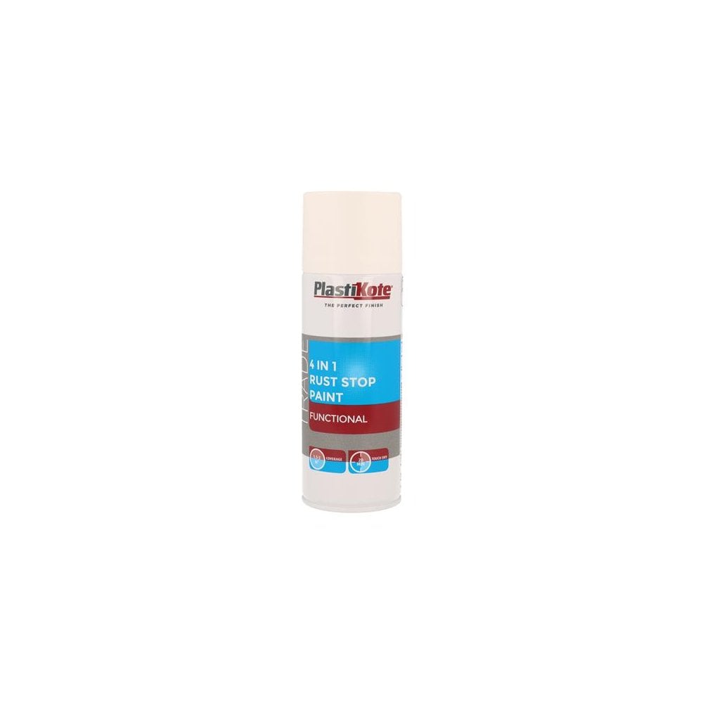 PlastiKote Trade 4-in-1 Rust Stop Spray Paint White 400ml