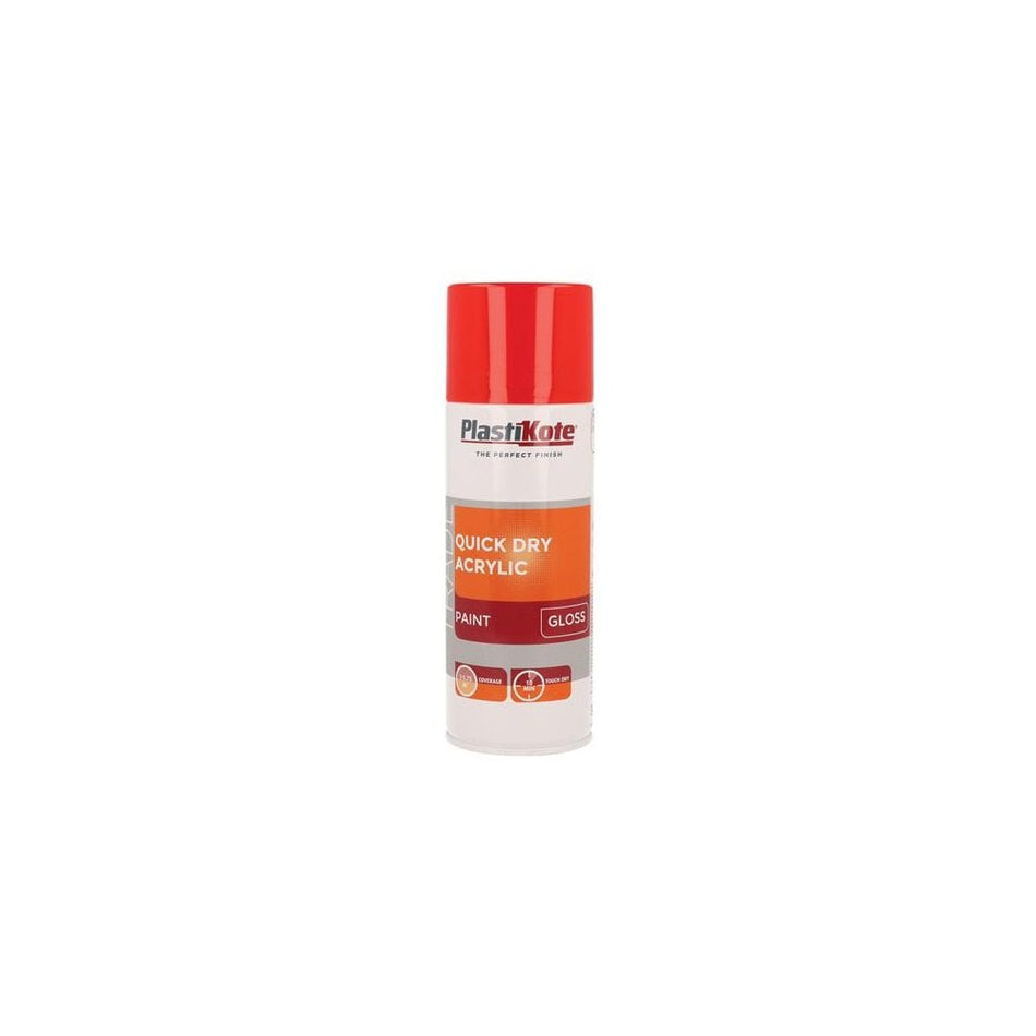 PlastiKote Trade Quick Dry Acrylic Spray Paint Gloss Red 400ml