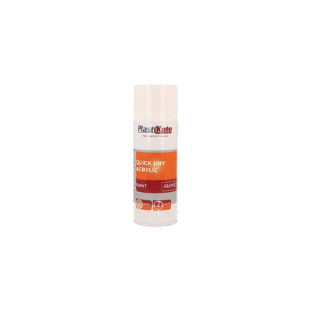 PlastiKote Trade Quick Dry Acrylic Spray Paint Gloss White 400ml