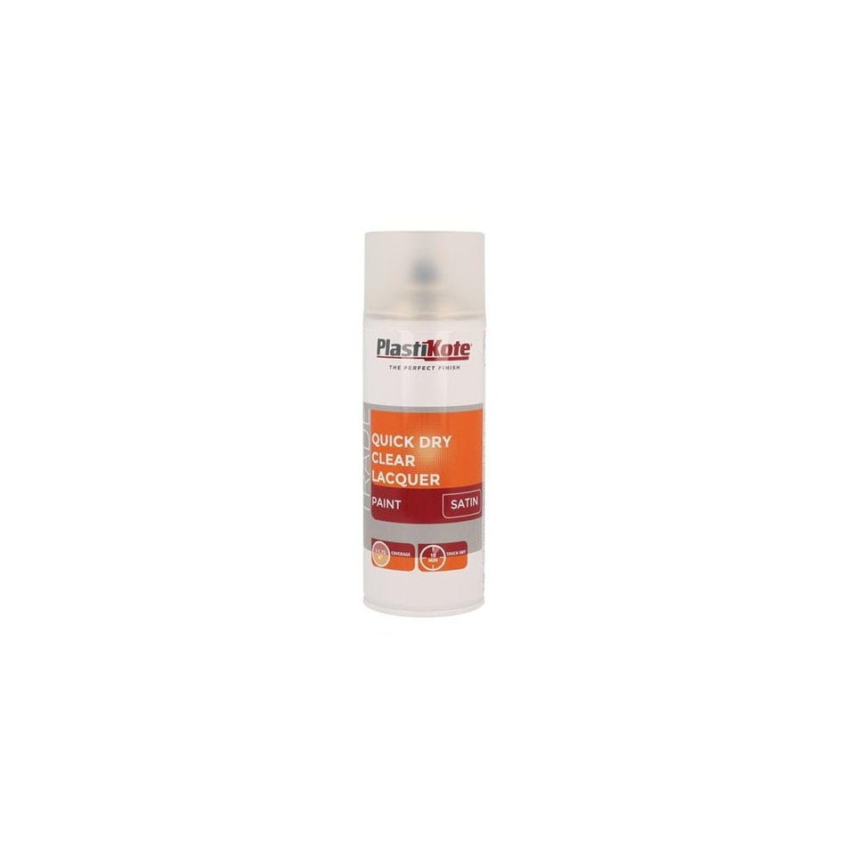 PlastiKote Trade Quick Dry Clear Lacquer Spray Satin 400ml